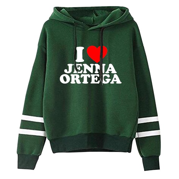 I Love Jenna Ortega Merch Pullover Hoodies Unisex Fashion Pocketless Parallel Bars Sleeve Streetwear