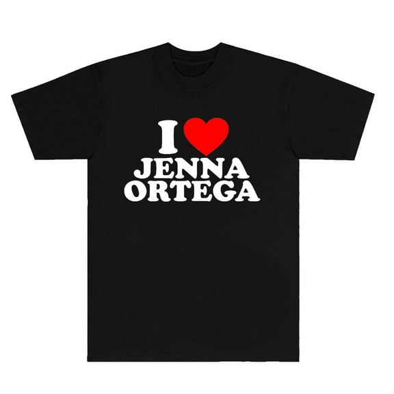 I Love Jenna Ortega T-Shirts New Logo Tee Cosplay Women Men Fashion Casual Short Sleeve Crewneck Top