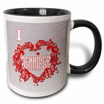 3drose, I Love Jennifer. Love Is Forever., 15oz Two-tone Black Mug