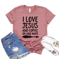 thumbnail image 1 of I Love Jesus And Coffee Shirt Christian Tshirt Naps Tee Faith Shirts Worship T-shirt Women's Religious Gift, 1 of 3