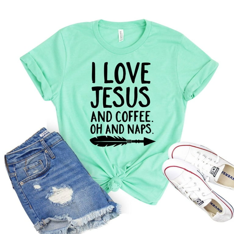 Inspirational I Love Jesus And Naps T-Shirt Fun Faith Tee Inspirational I Love Jesus And Naps T-Shirt Fun Faith Tee