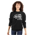 thumbnail image 1 of I Love Jesus But I Cuss a Little Women Crewneck Sweatshirt Brisco Brands L, 1 of 6