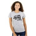 thumbnail image 1 of I Love Jesus But I Cuss a Little Womens Slim Fit Graphic Tee Brisco Brands X, 1 of 5