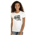 thumbnail image 1 of I Love Jesus But I Cuss a Little Womens Slim Fit Graphic Tee Brisco Brands S, 1 of 5