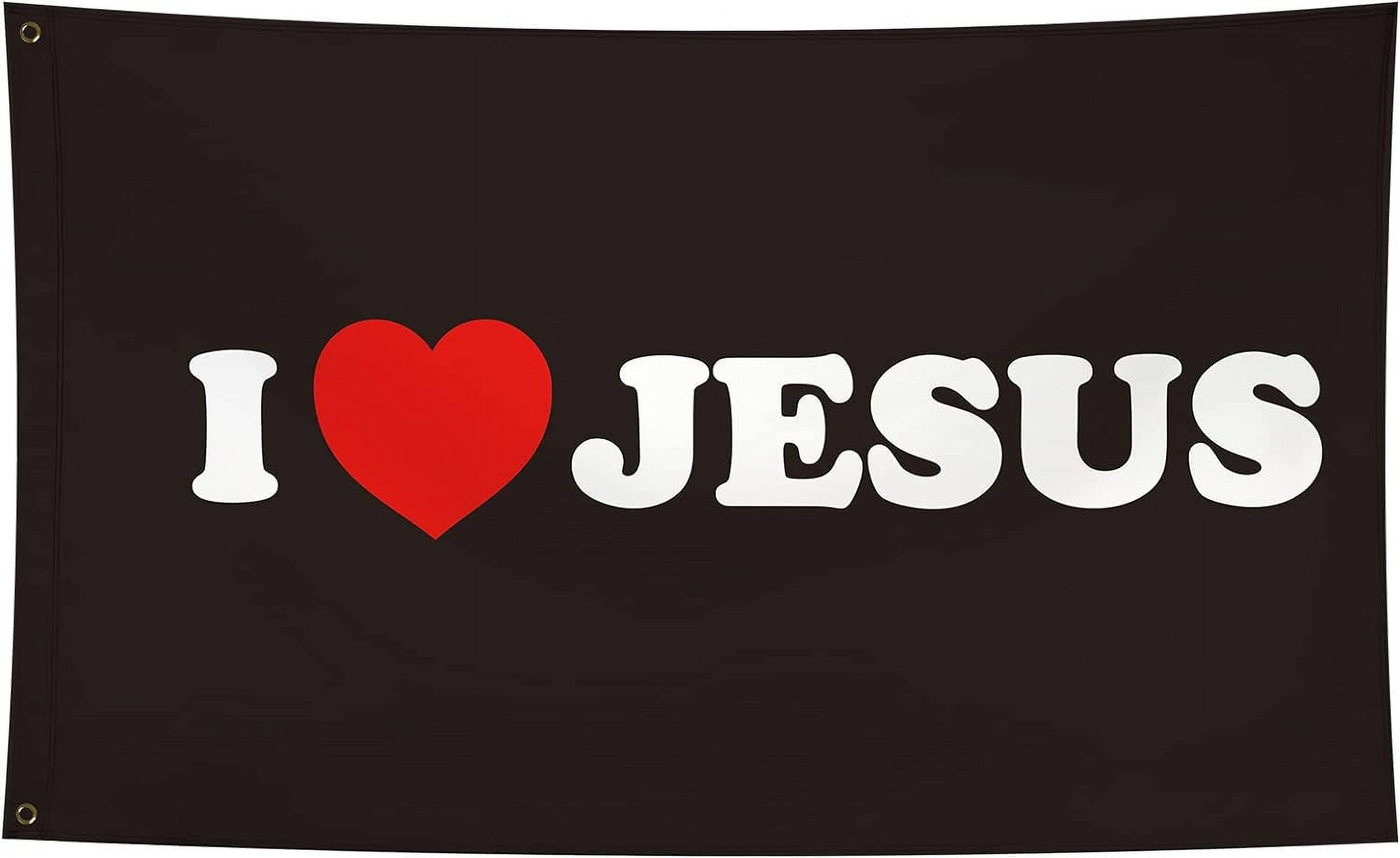 ToFlagify Lustige Flagge „Jesus Loves You“ – 90 X 152 Cm, Polyester, Für Zimmer, Party & Dekoration