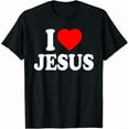 thumbnail image 1 of I Love Jesus I Heart Jesus Funny Jesus T-Shirt, Christian Shirt for Women Men Religious Graphic Crewneck Faith Tee, 1 of 7