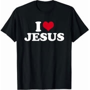 I Love Jesus I Heart Jesus Funny Jesus T-Shirt, Christian Shirt for Women Men Religious Graphic Crewneck Faith Tee