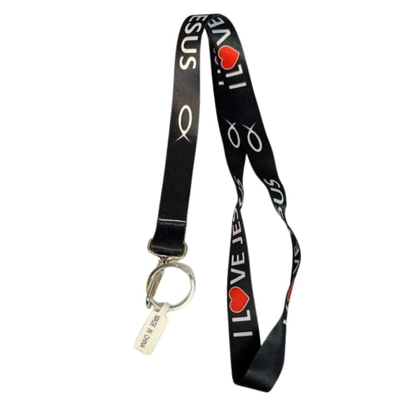 I Love Jesus Lanyard Keychain – ID Badge Holder Neck Strap:1CT
