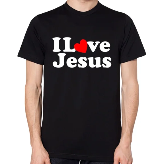 I Love Jesus T-Shirt Men Women Unisex Top, Vintage T-Shirt - All Sizes S-5Xl, Gategoo