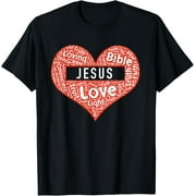 CORATO I Love Jesus Valentine's Day Heart T-Shirt