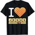 thumbnail image 1 of I Love Jesus Waffle Heart T-Shirt, 1 of 2