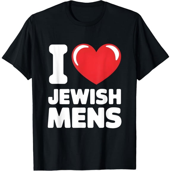 I Love Jewish Mens Red Heart Hanukkah T-Shirt
