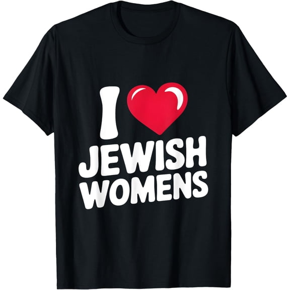 I Love Jewish Womens Red Heart Hanukkah T-Shirt
