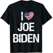 I Love Joe Biden - Patriotic Heart USA Flag T-Shirt