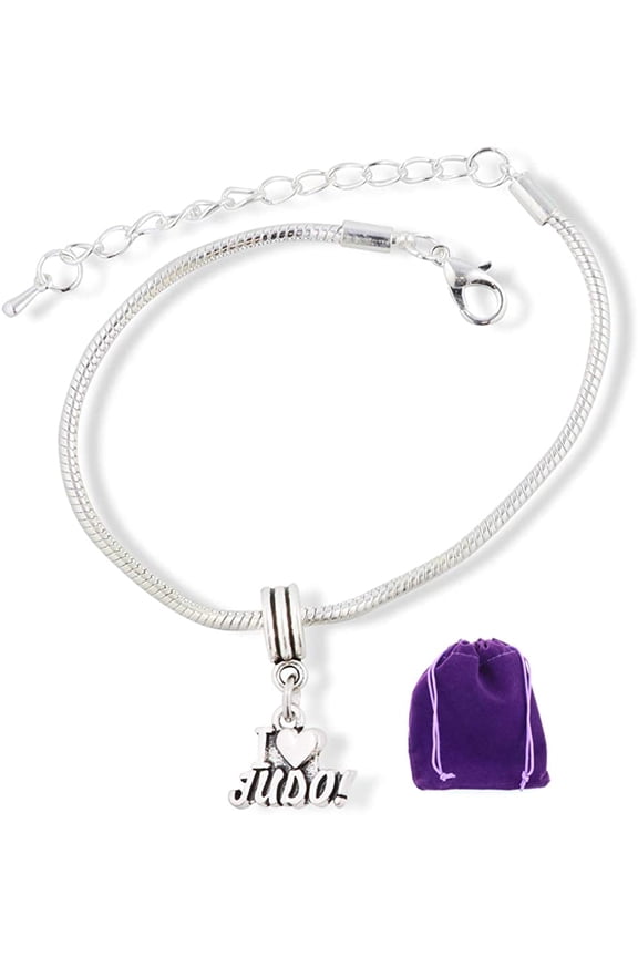 I Love Judo Snake Chain Charm Bracelet