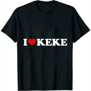 I Love Keke Women's Unique Graphic T-Shirts - Summer Tops Black M