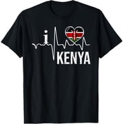 I Love Kenya Heartbeat Flag For Kenyan Pride T-Shirt