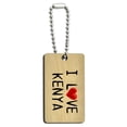 thumbnail image 1 of I Love Kenya Written on Paper Wood Rectangle Key Chain, 1 of 1