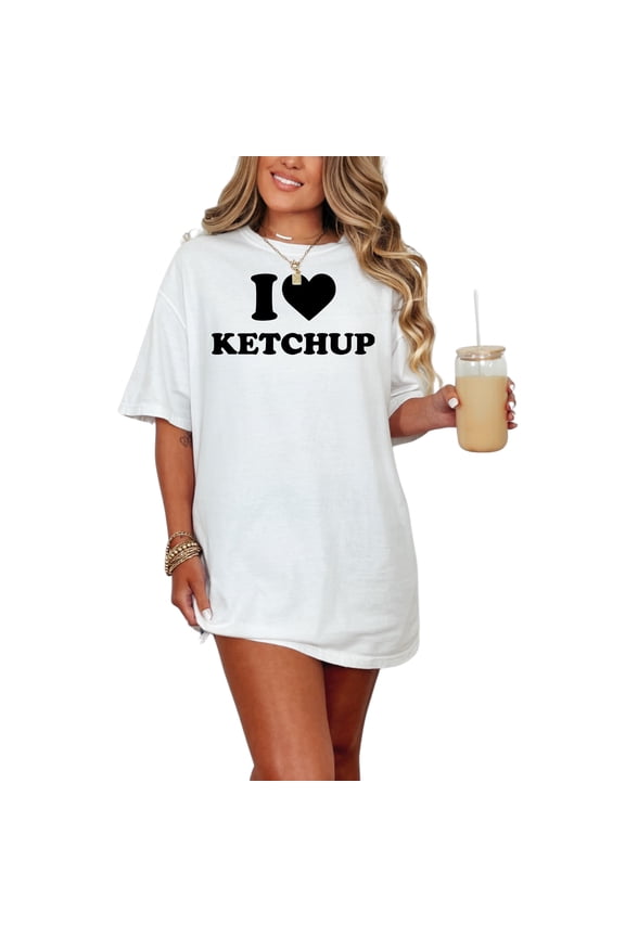 I Love Ketchup Enthusiast Statement, White Comfort Colors T-Shirt, Small