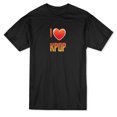 thumbnail image 1 of I Love Kpop Gradient Design Men Black T-Shirt, Male Medium, 1 of 4