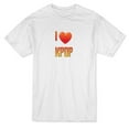 thumbnail image 1 of I Love Kpop Gradient Design Men White T-Shirt, Male Small, 1 of 4