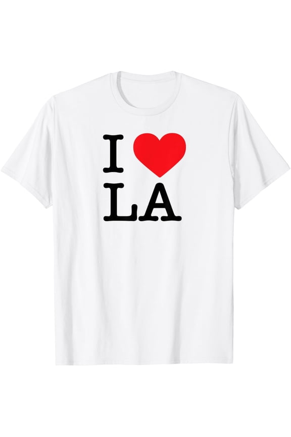 I Love LA Short Sleeve I Heart Los Angeles Top T-Shirt men and women can wear, black, white, gifts