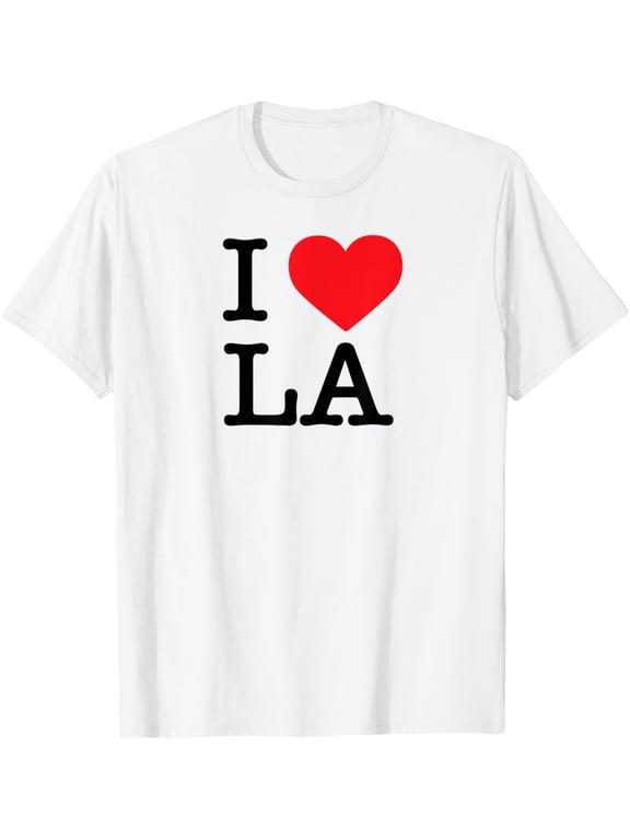 I Love LA Short Sleeve I Heart Los Angeles Top T-Shirt men and women can wear, black, white, gifts