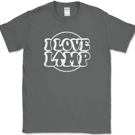 I Love Lamp T-Shirt Funny Movie Humor Gift Joke Graphic Tee - Charcoal, 4XL