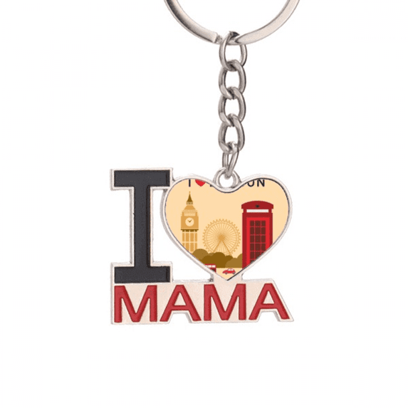 I Love London UK Post Office Flag Mark Keychain Metal Keyring Holder Love MAMA Mother