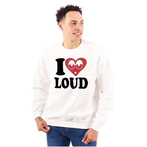 I Love Loud Heart Eyes Funny EDM Pot Unisex Plus Fleece Graphic Sweatshirt Brisco Brands 2X