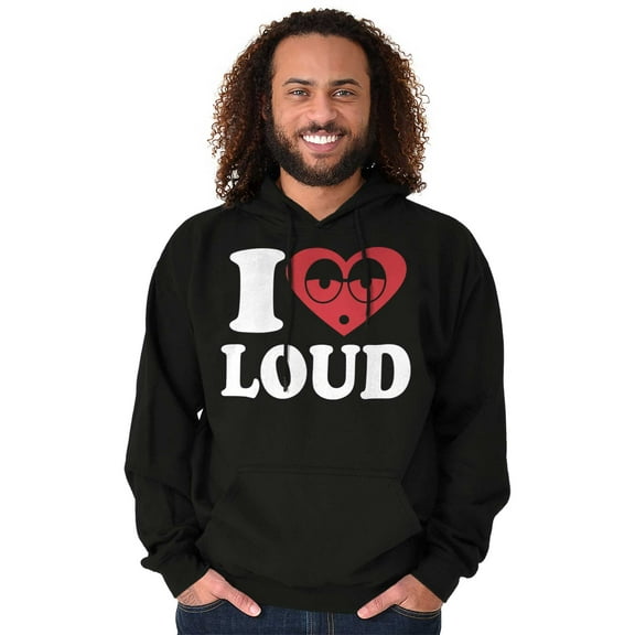I Love Loud Heart Eyes Funny EDM Pot Unisex Plus Fleece Graphic Hoodie Brisco Brands 2X