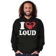 thumbnail image 1 of I Love Loud Heart Eyes Funny EDM Pot Unisex Plus Fleece Graphic Hoodie Brisco Brands 3X, 1 of 5
