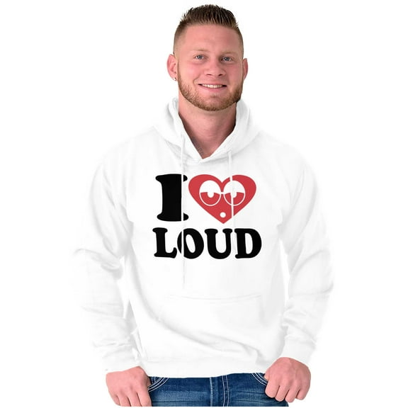 I Love Loud Heart Eyes Funny EDM Pot Unisex Plus Fleece Graphic Hoodie Brisco Brands 3X