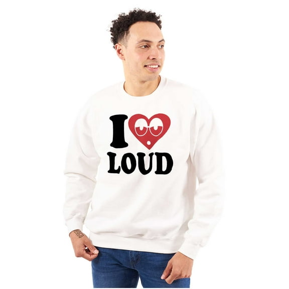 I Love Loud Heart Eyes Funny EDM Pot Unisex Plus Fleece Graphic Sweatshirt Brisco Brands 4X