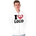 thumbnail image 1 of I Love Loud Heart Eyes Funny EDM Pot Unisex Fleece Graphic Zip Up Hoodie Brisco Brands 2X, 1 of 5