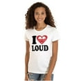 thumbnail image 1 of I Love Loud Heart Eyes Funny EDM Pot Womens Fitted Plus Size Graphic Tee Brisco Brands 2X, 1 of 5