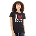thumbnail image 1 of I Love Loud Heart Eyes Funny EDM Pot Womens Slim Fit Graphic Tee Brisco Brands X, 1 of 5