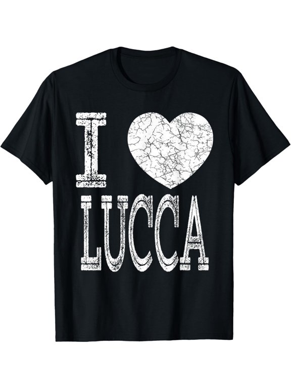 I Love Lucca Valentine Boyfriend Son Heart Husband Name Casual T-Shirt, Size S-5XL