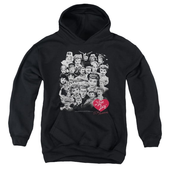 I Love Lucy 60 Years Of Fun Youth Pullover Hoodie Sweatshirt Black