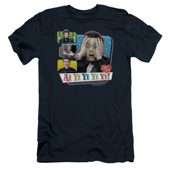 I Love Lucy Ai Yi Yi Yi Yi S/S Adult 30/1 T-Shirt Navy