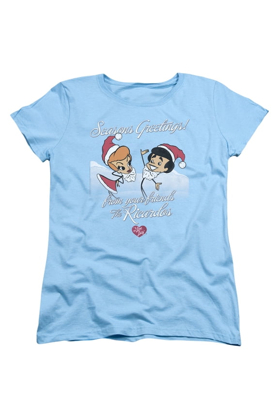 I Love Lucy - Animated Christmas - Women's Short Sleeve Shirt - Large
