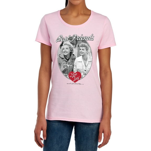 I Love Lucy Best Friends Women's T Shirt (Medium) Pink