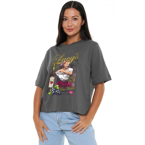 I Love Lucy Bitter Grapes Women's Boxy Cropped T-Shirt Casual Graphic Tee