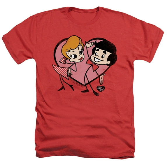 I Love Lucy - Cartoon Love - Heather Short Sleeve Shirt - XX-Large