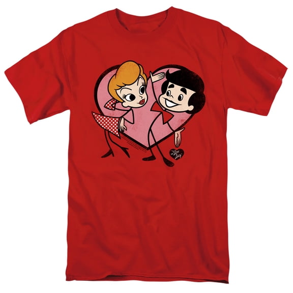 Men's I Love Lucy Cartoon Love T-shirt XXXX-Large Red