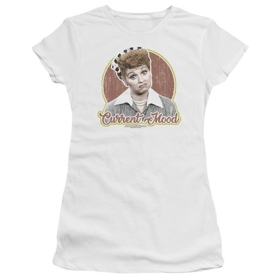 I Love Lucy Current Mood S/S Junior Women's T-Shirt Sheer White