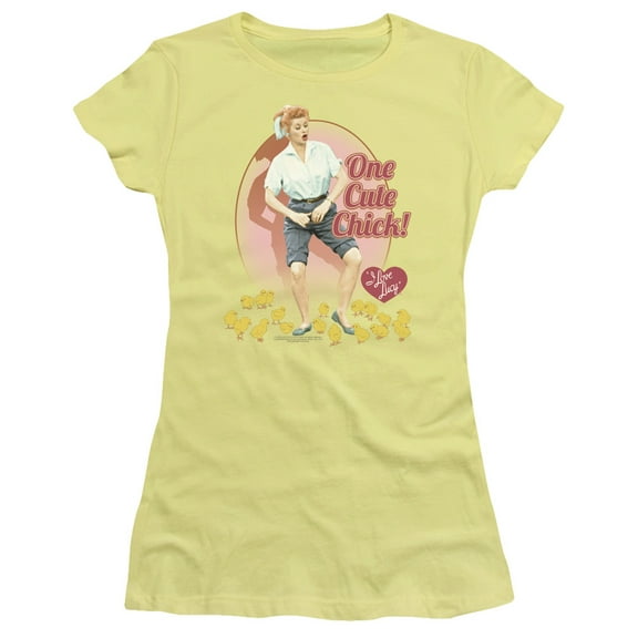 I Love Lucy Cute Chick S/S Junior Women's T-Shirt Sheer Banana