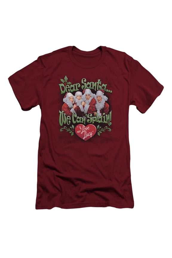 I Love Lucy Dear Santa S/S Adult 30/1 T-Shirt Cardinal
