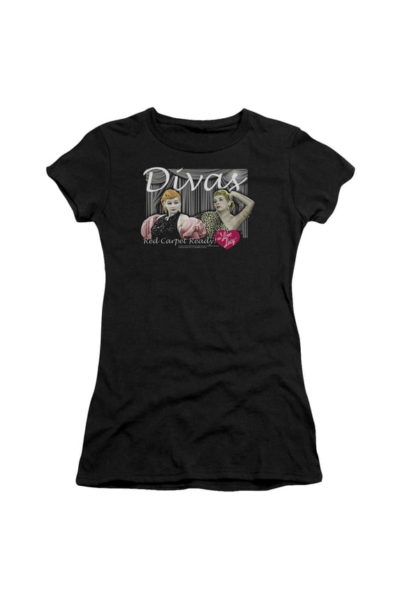 I Love Lucy Divas S/S Junior Women's T-Shirt Sheer Black