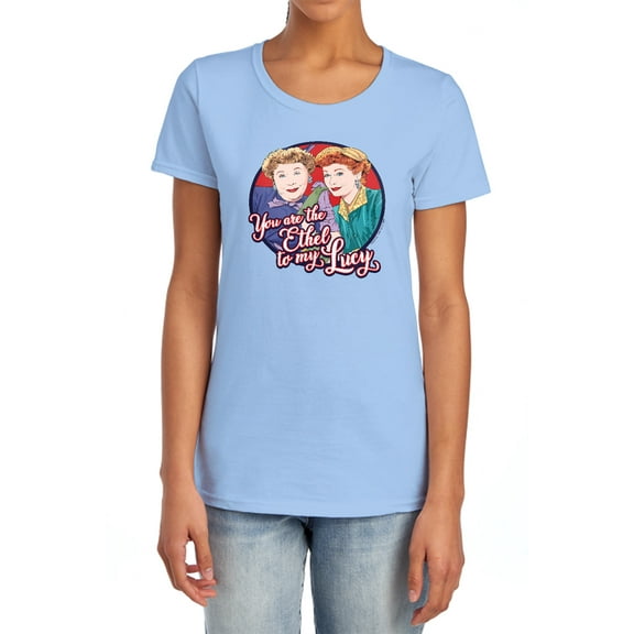 I Love Lucy Ethel to My Lucy Women's T Shirt,Light Blue, Small